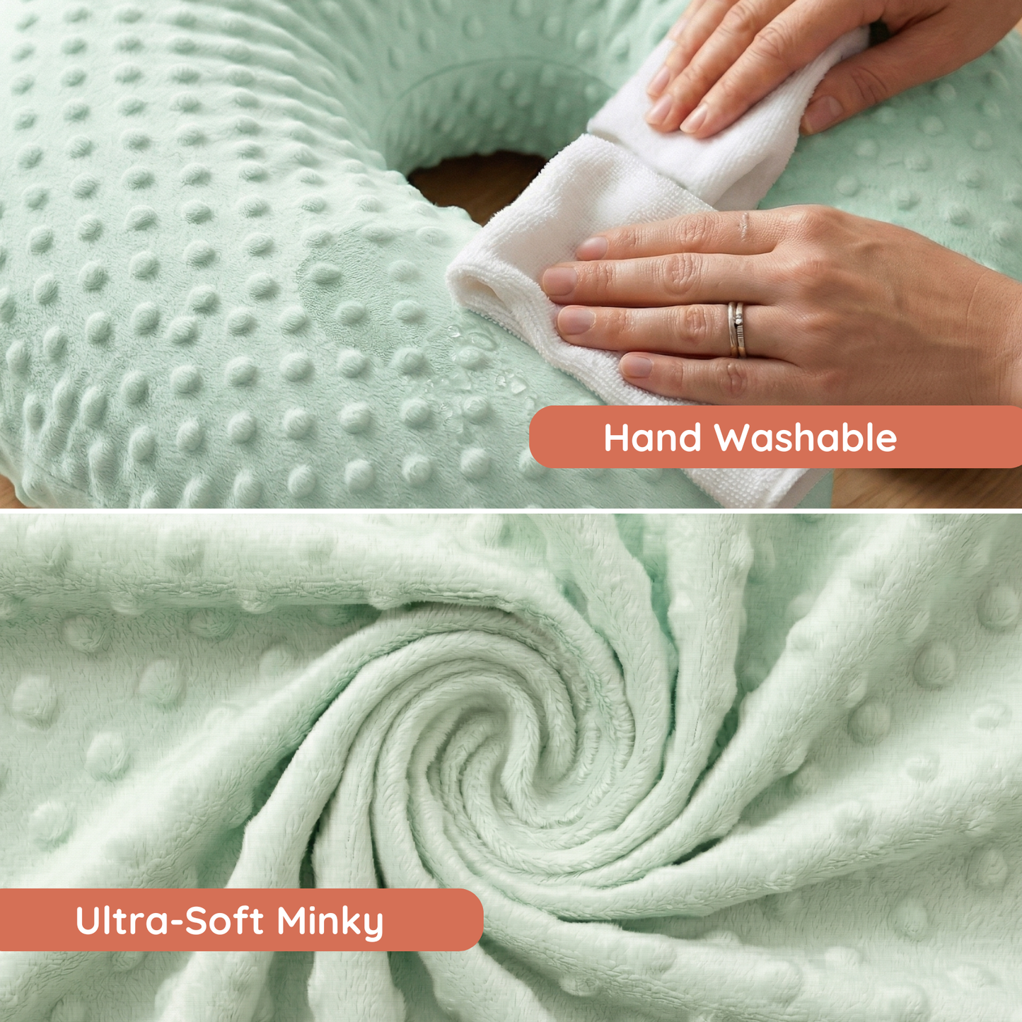 Boomerang Nursing Cushion - Seafoam Chenille
