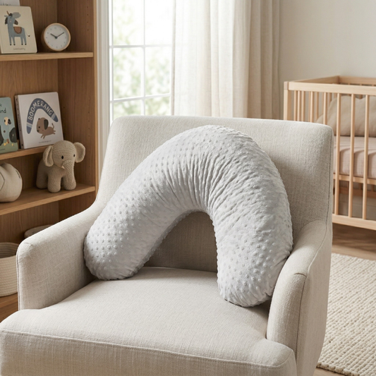 Boomerang Nursing Cushion - Grey Chenille