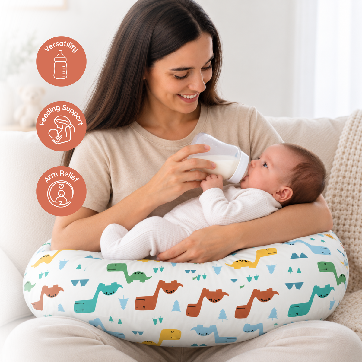Jolly Jumper Baby Sitter Nursing Pillow - Dinosaurs