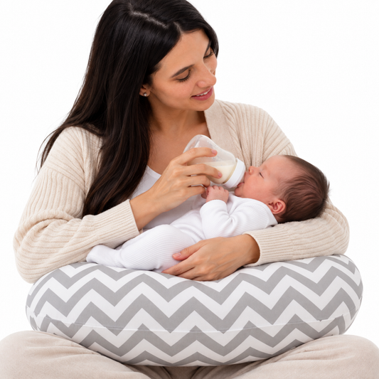 Baby Sitter Nursing and Play Cushion - Grey Chevron