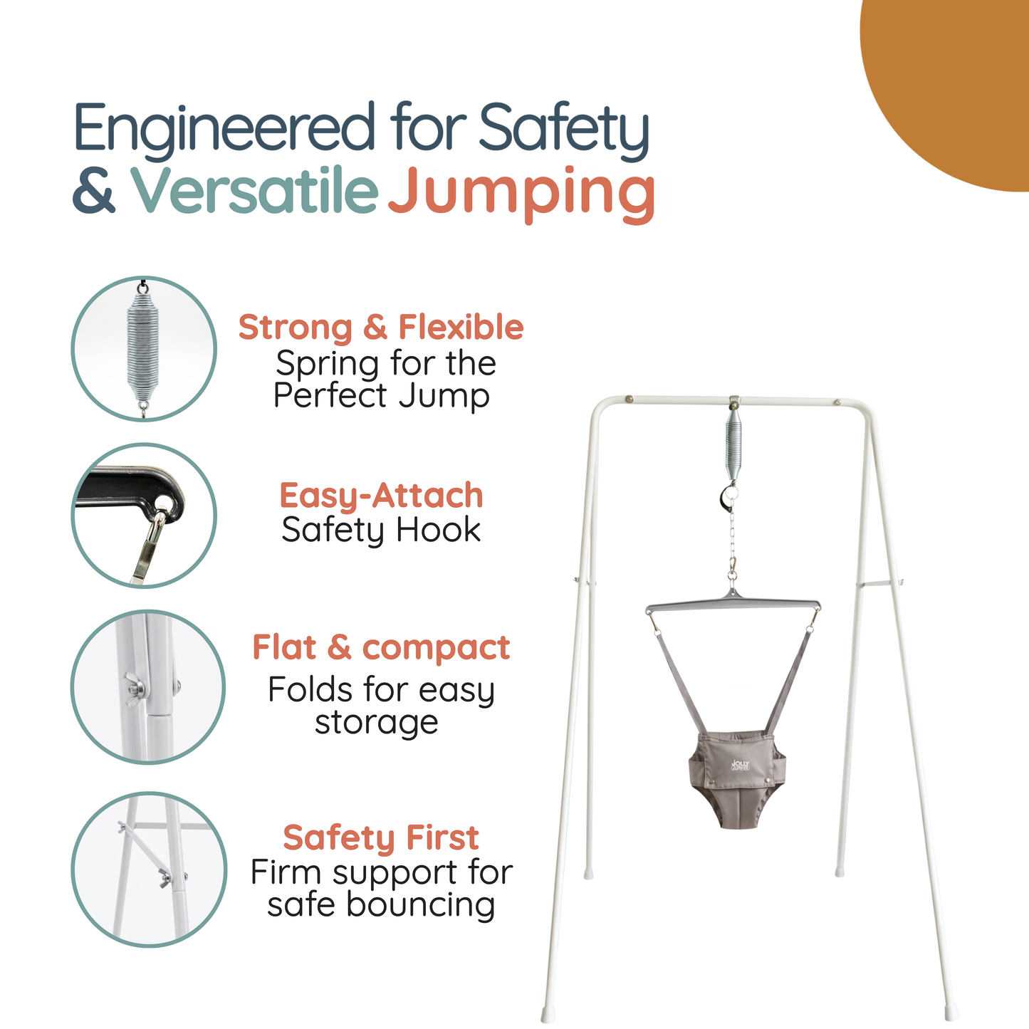 The Jolly Jumper *CLASSIC* with Stand - Grey Saddle