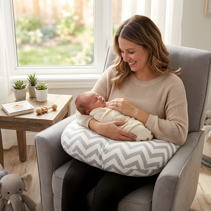 Baby Sitter Nursing and Play Cushion - Grey Chevron