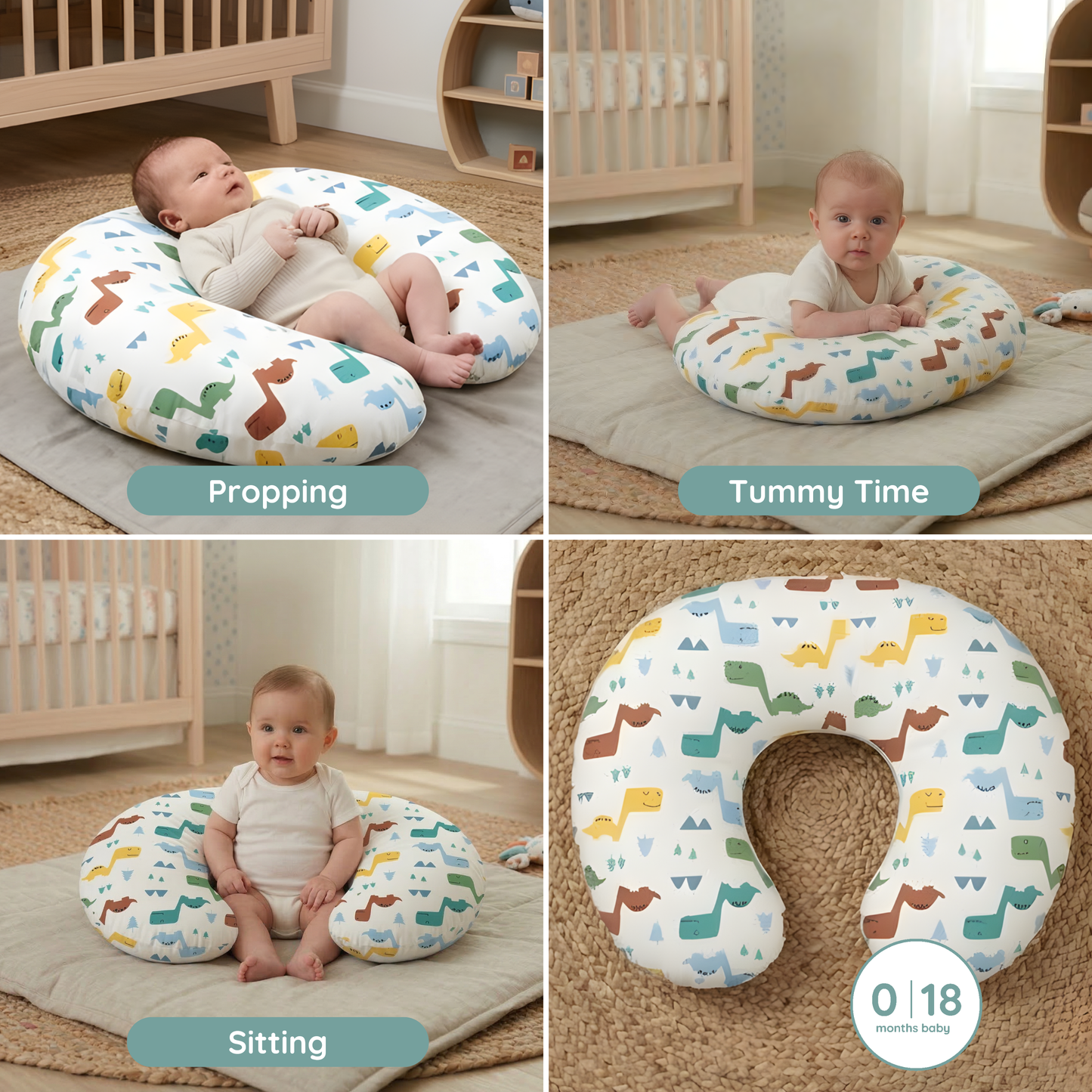 Jolly Jumper Baby Sitter Nursing Pillow - Dinosaurs