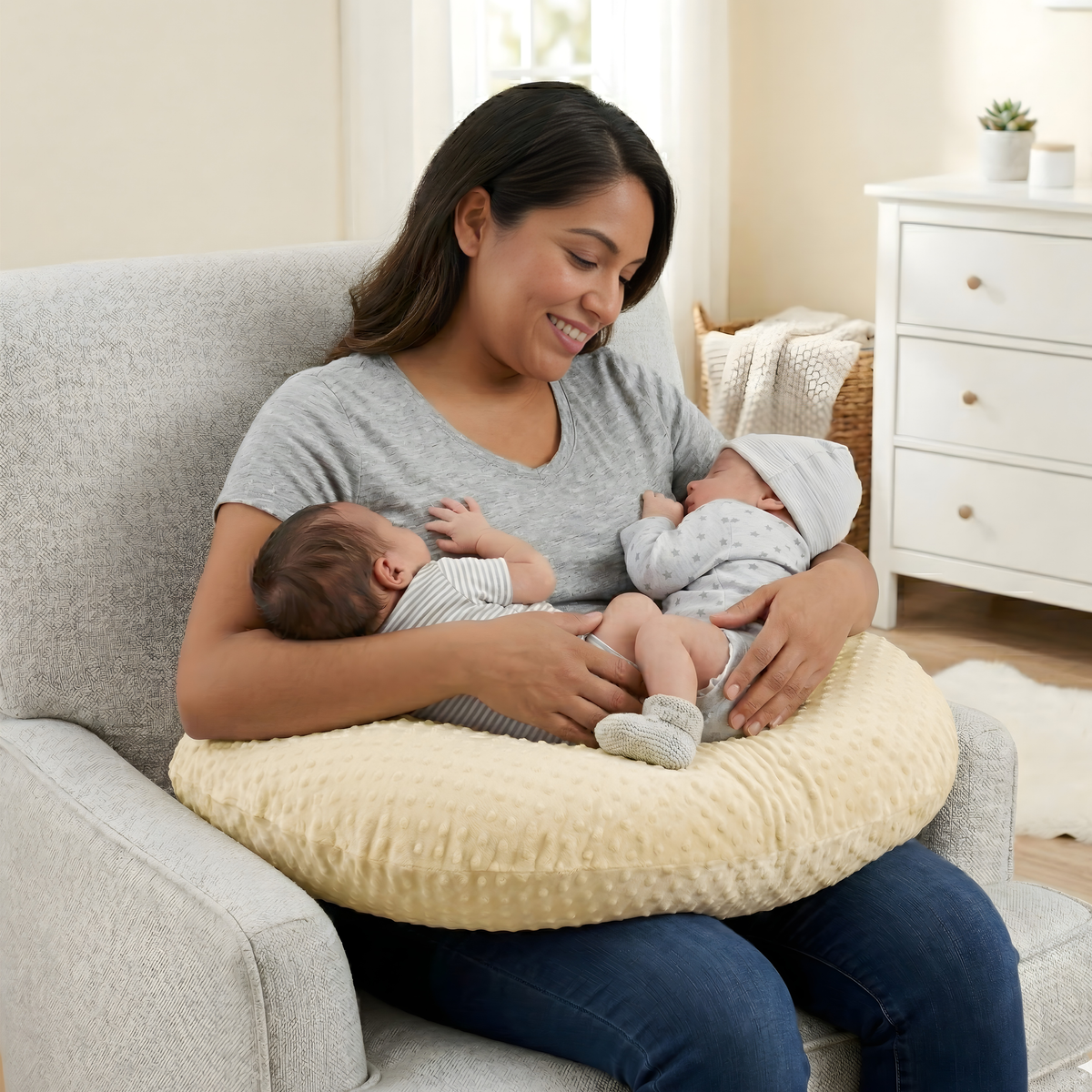 Boomerang Nursing Cushion - Cream Chenille