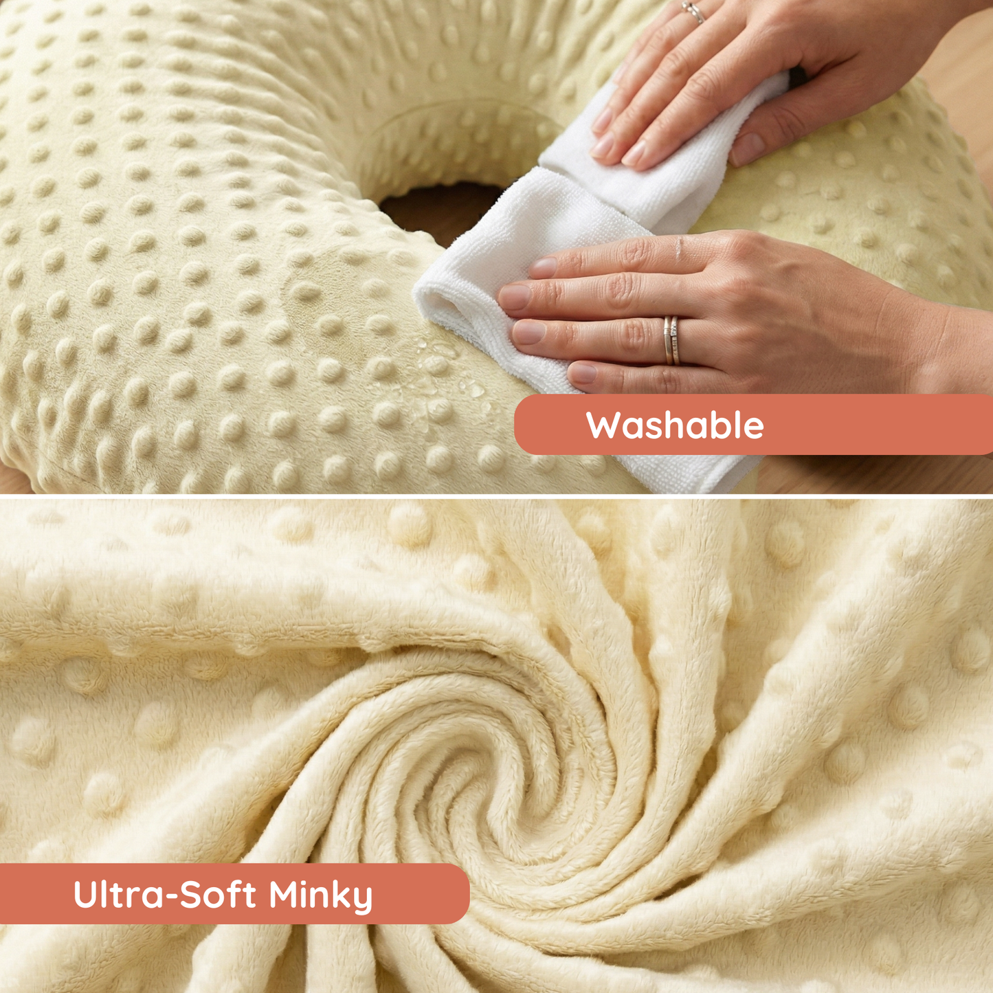 Boomerang Nursing Cushion - Cream Chenille
