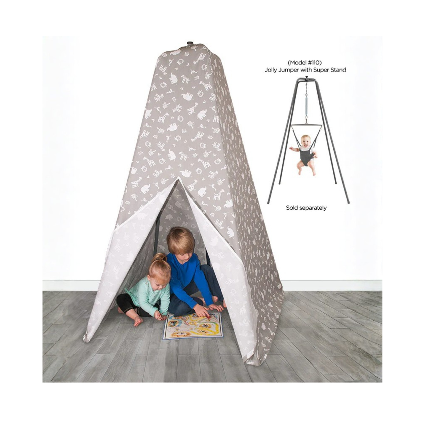 Teepee Tent (for Jolly Jumper with Super Stand) - Grey Jungle