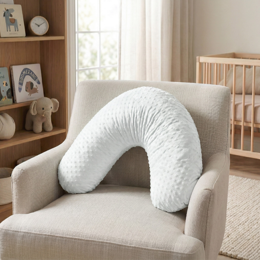 Boomerang Nursing Cushion - White Chenille