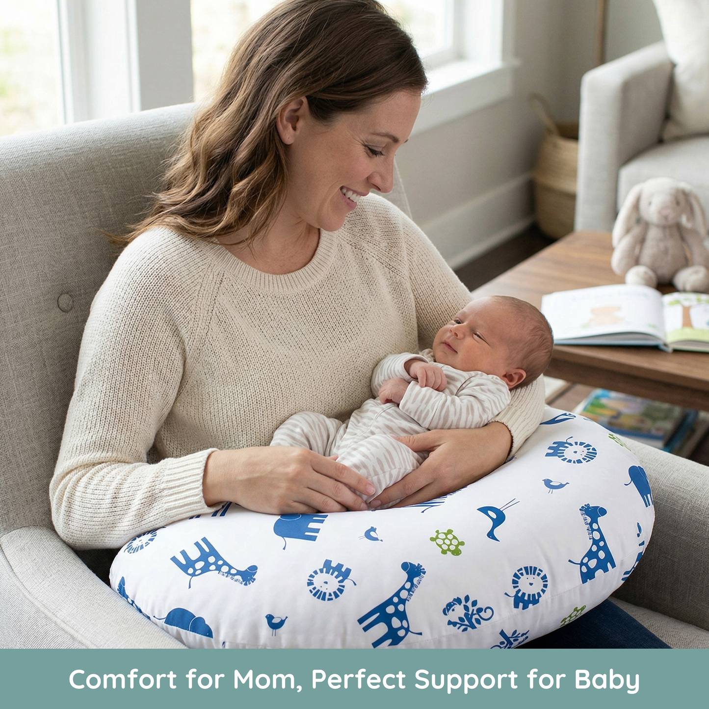 Baby Sitter Nursing and Play Cushion - Navy Jungle