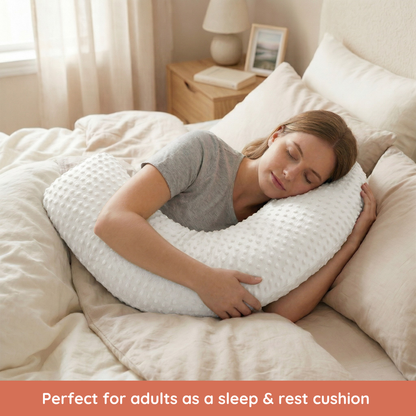 Boomerang Nursing Cushion - White Chenille
