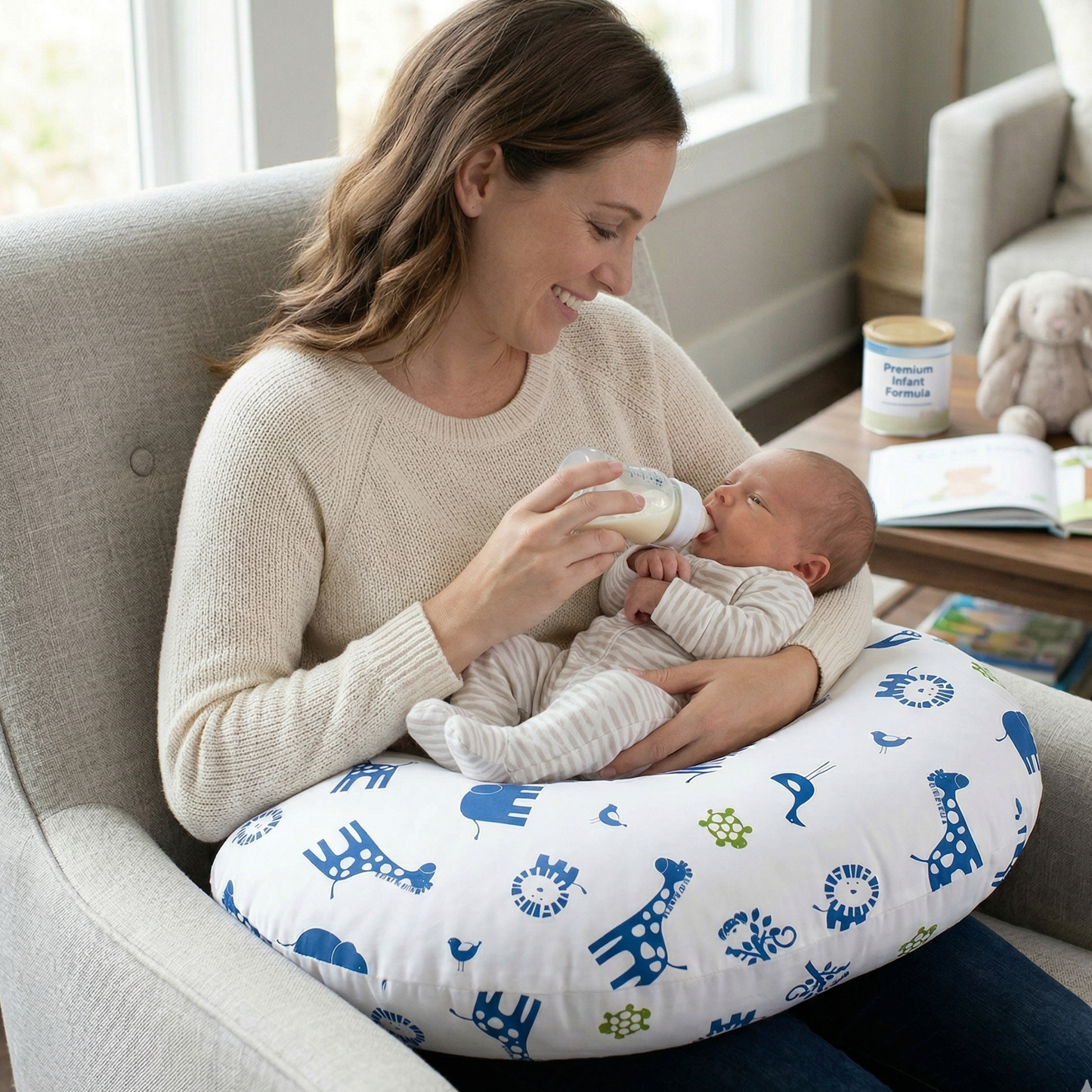 Baby Sitter Nursing and Play Cushion - Navy Jungle