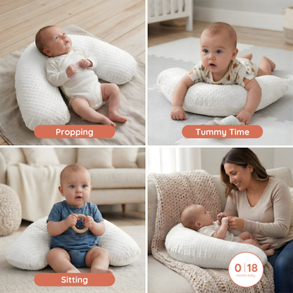 Boomerang Nursing Cushion - White Chenille
