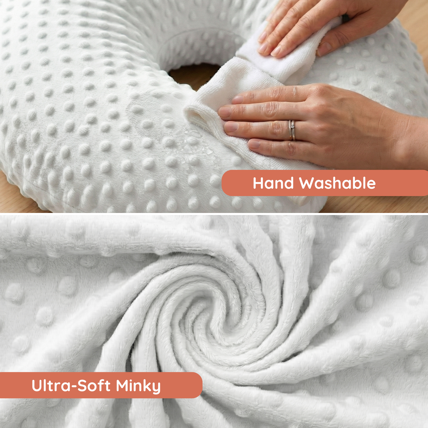 Boomerang Nursing Cushion - White Chenille