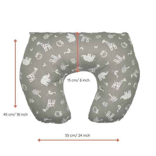 Baby Sitter Nursing and Play Cushion - Grey Jungle