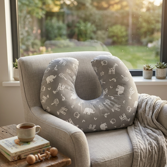 Baby Sitter Nursing and Play Cushion - Grey Jungle