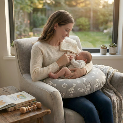 Baby Sitter Nursing and Play Cushion - Grey Jungle
