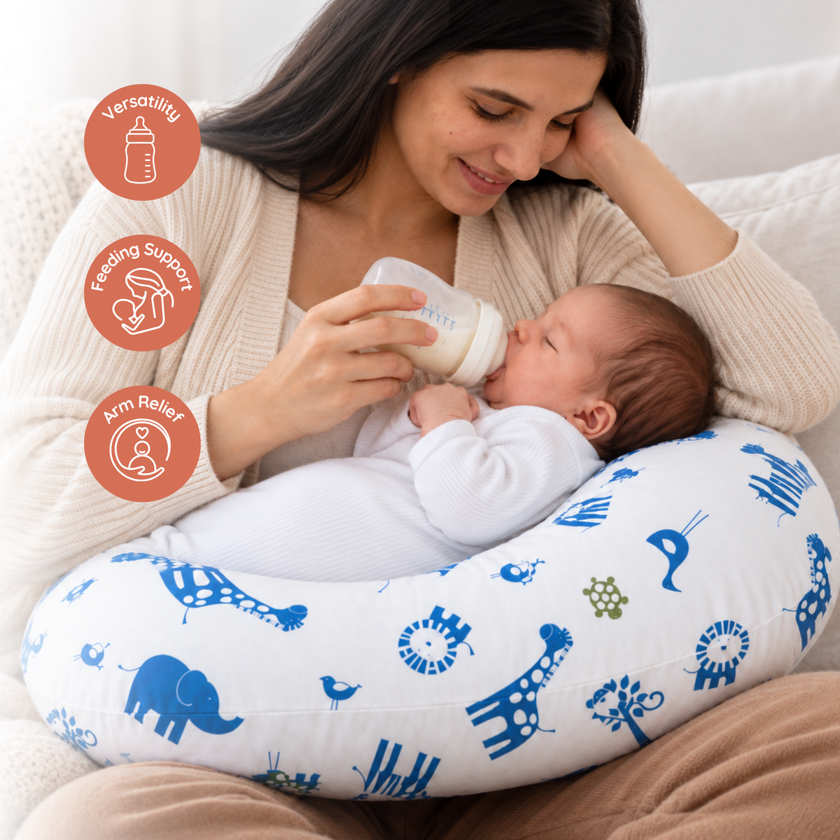 Baby Sitter Nursing and Play Cushion - Navy Jungle
