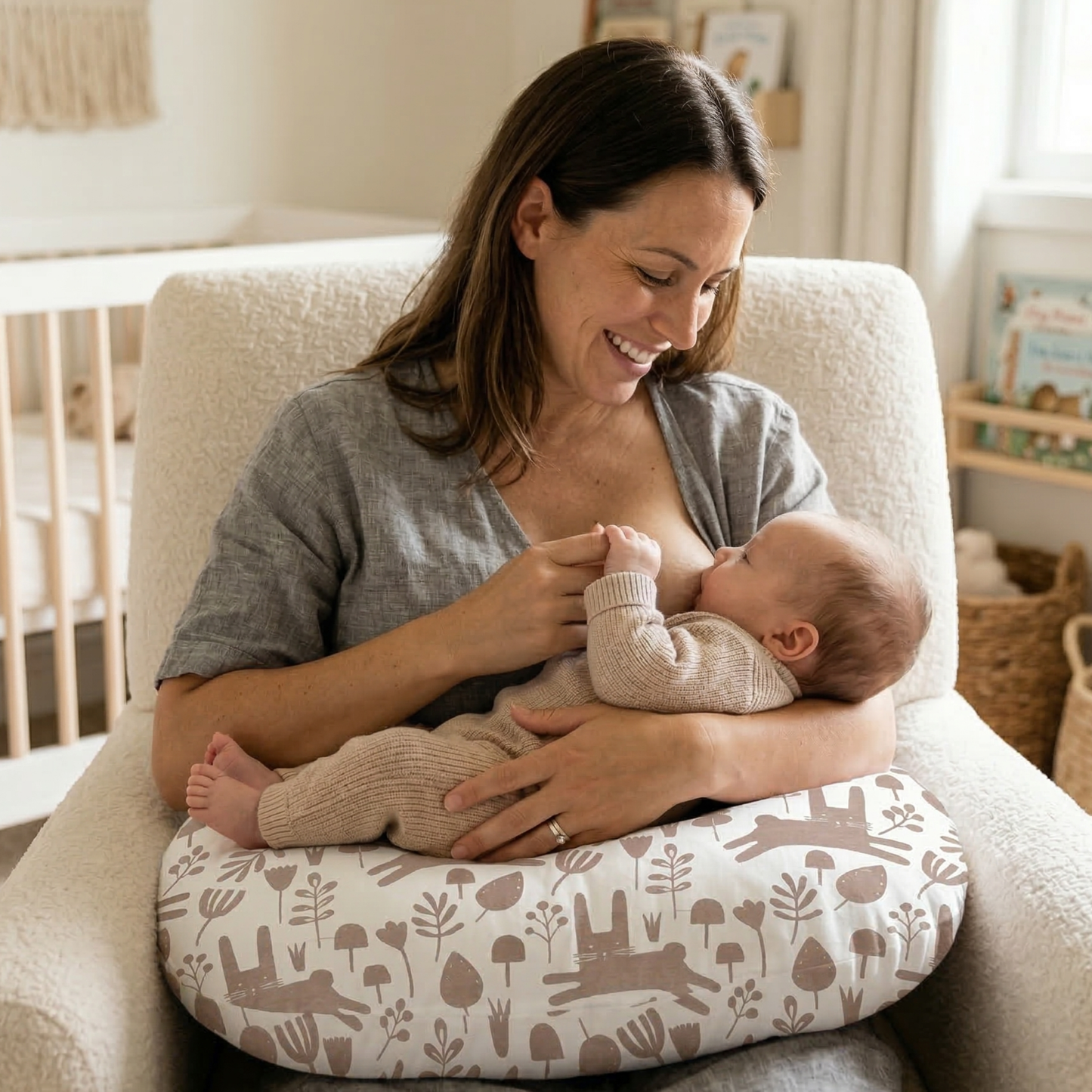 Jolly Jumper Baby Sitter Nursing Pillow - Beige Bunny