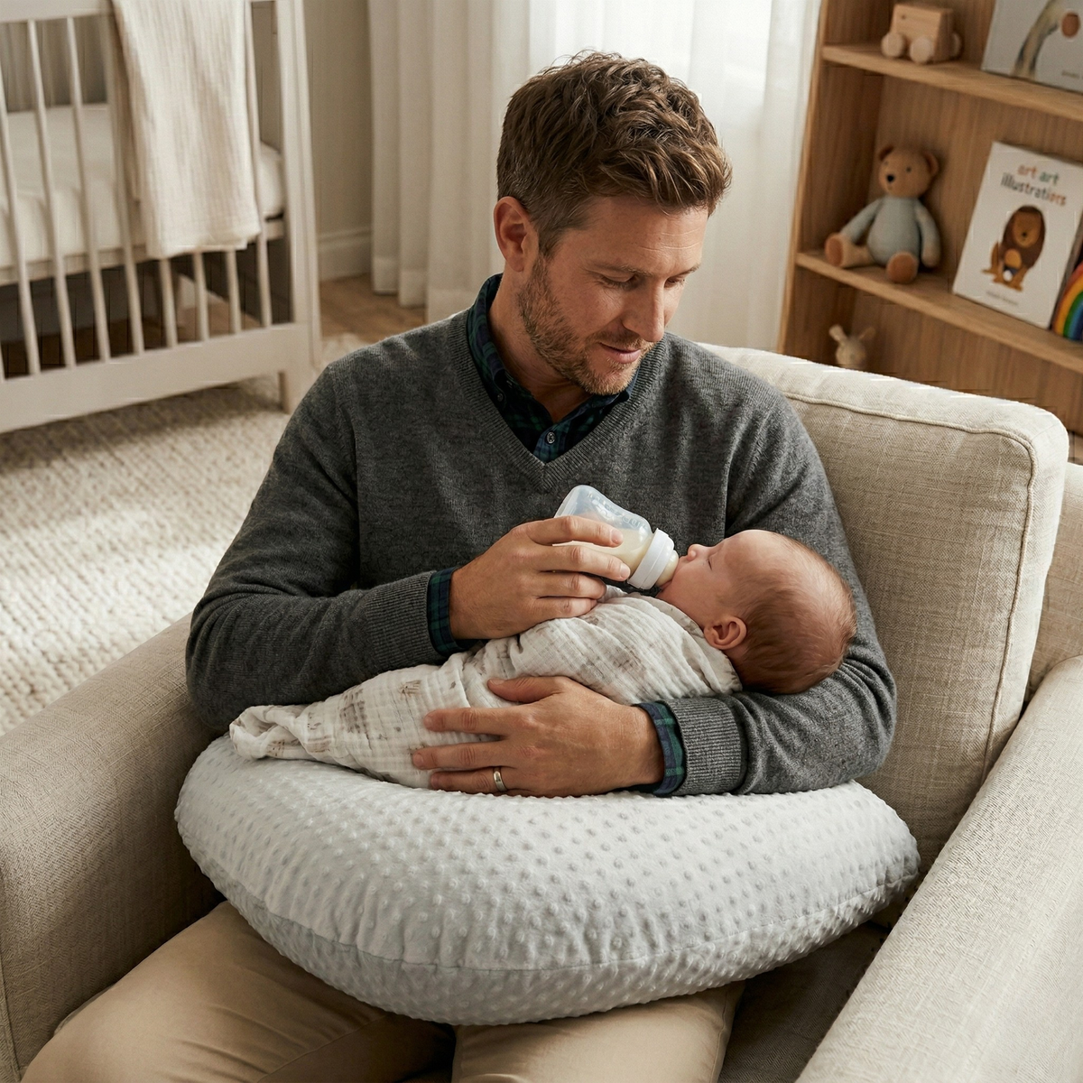 Boomerang Nursing Cushion - Grey Chenille