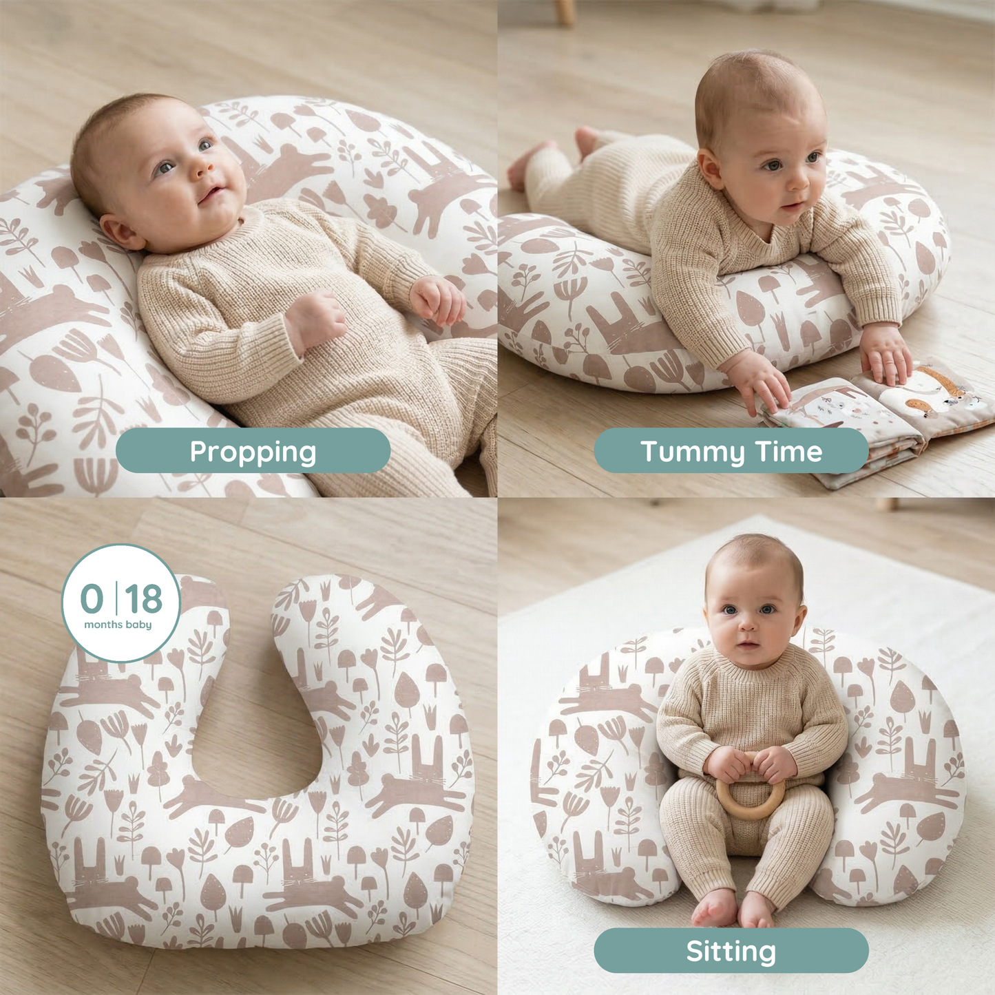 Jolly Jumper Baby Sitter Nursing Pillow - Beige Bunny
