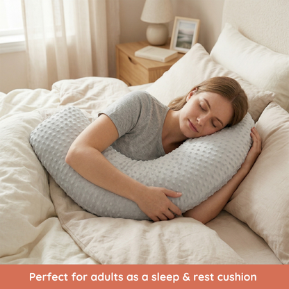 Boomerang Nursing Cushion - Grey Chenille