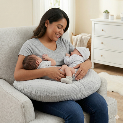 Boomerang Nursing Cushion - Grey Chenille