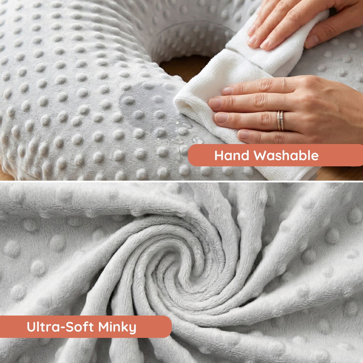 Boomerang Nursing Cushion - Grey Chenille