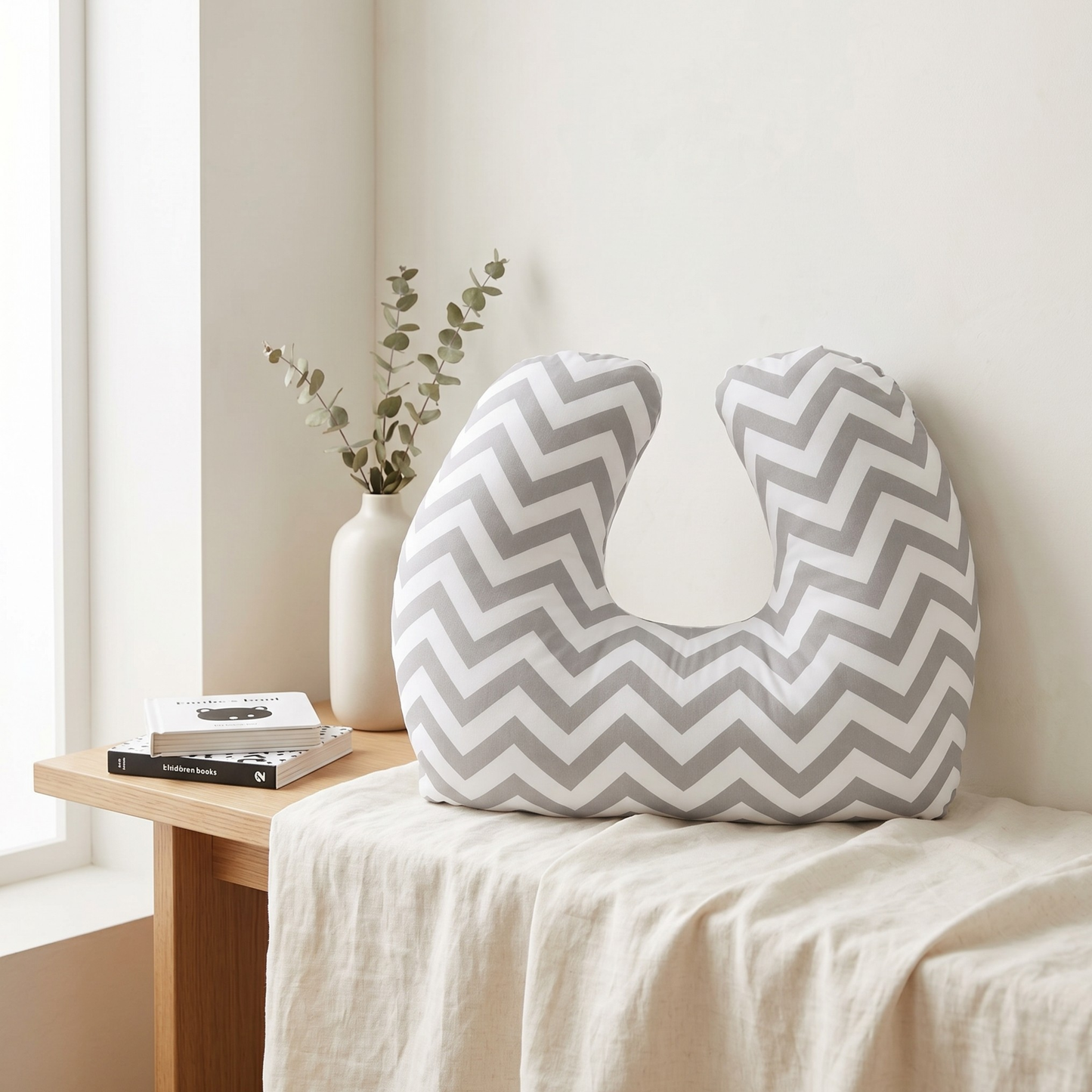 Baby Sitter Nursing and Play Cushion - Grey Chevron