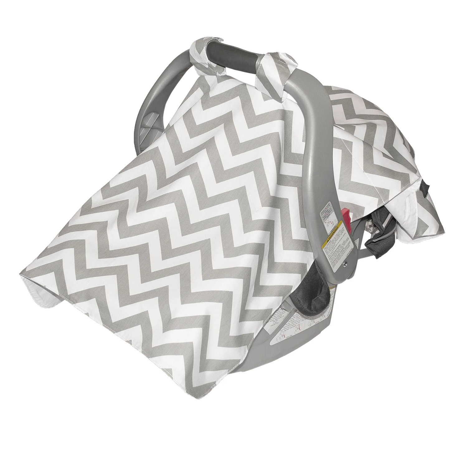 Infant Car Seat Veil - Grey Chevron