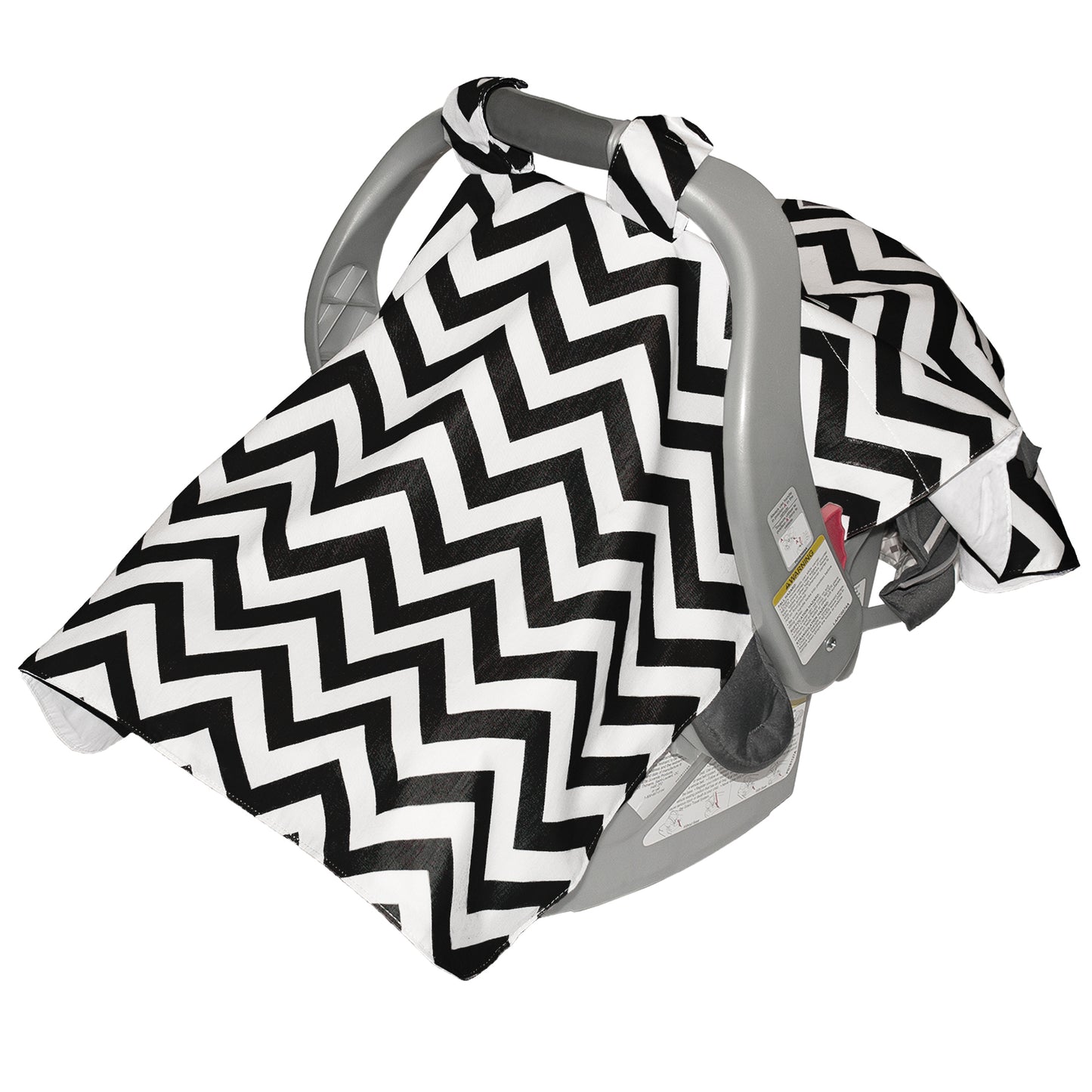 Infant Car Seat Veil - Black Chevron